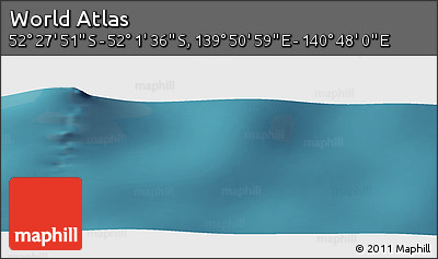 Satellite Panoramic Map of the Area around 52° 14' 43" S, 140° 19' 29" E