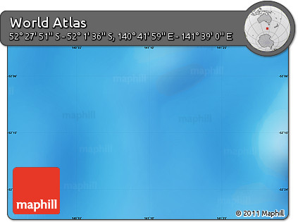 Physical Map of the Area around 52° 14' 43" S, 141° 10' 30" E