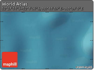 Satellite Map of the Area around 52° 14' 43" S, 141° 10' 30" E