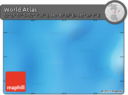 Shaded Relief Map of the Area around 52° 14' 43" S, 141° 10' 30" E