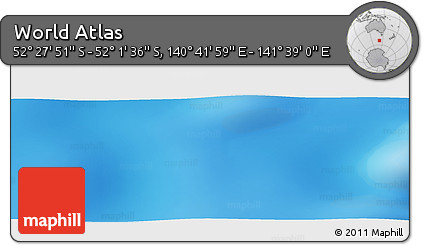 Shaded Relief Panoramic Map of the Area around 52° 14' 43" S, 141° 10' 30" E
