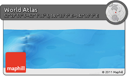 Political Panoramic Map of the Area around 52° 14' 43" S, 142° 1' 30" E