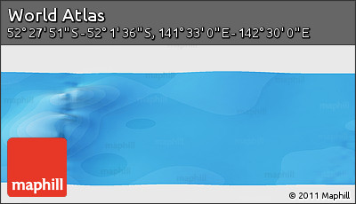 Political Panoramic Map of the Area around 52° 14' 43" S, 142° 1' 30" E