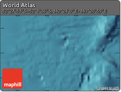 Satellite Map of the Area around 52° 14' 43" S, 142° 52' 30" E
