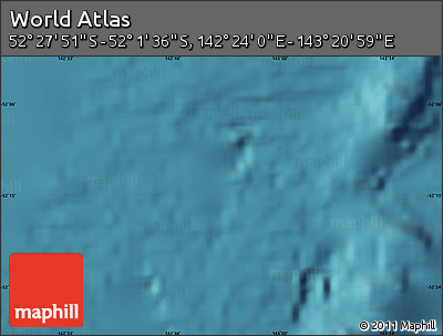 Satellite Map of the Area around 52° 14' 43" S, 142° 52' 30" E