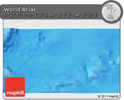 Political 3D Map of the Area around 52° 14' 43" S, 143° 43' 29" E