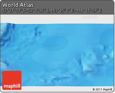 Political 3D Map of the Area around 52° 14' 43" S, 143° 43' 29" E