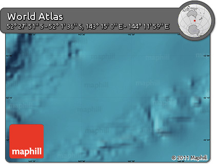 Satellite Map of the Area around 52° 14' 43" S, 143° 43' 29" E