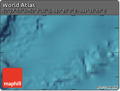 Satellite Map of the Area around 52° 14' 43" S, 143° 43' 29" E