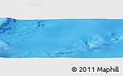 Shaded Relief Panoramic Map of the area around 52° 14' 43" S, 143° 43' 29" E