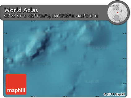 Satellite Map of the Area around 52° 14' 43" S, 144° 34' 29" E