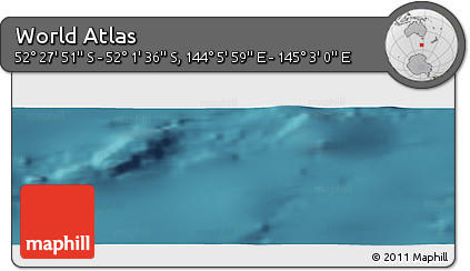 Satellite Panoramic Map of the Area around 52° 14' 43" S, 144° 34' 29" E