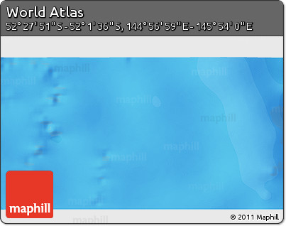 Political 3D Map of the Area around 52° 14' 43" S, 145° 25' 30" E