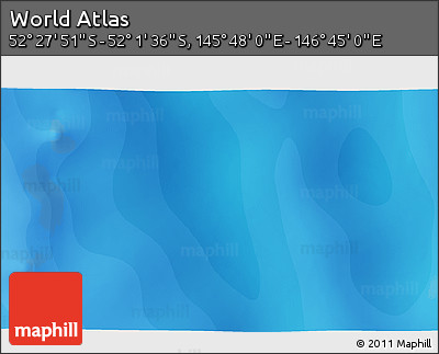 Political 3D Map of the Area around 52° 14' 43" S, 146° 16' 30" E