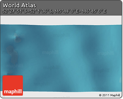 Satellite 3D Map of the Area around 52° 14' 43" S, 146° 16' 30" E