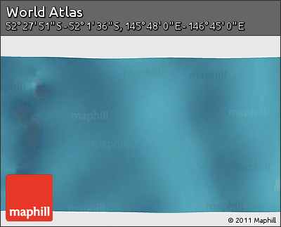 Satellite 3D Map of the Area around 52° 14' 43" S, 146° 16' 30" E
