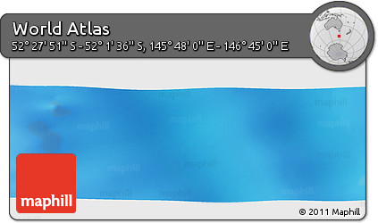 Shaded Relief Panoramic Map of the Area around 52° 14' 43" S, 146° 16' 30" E