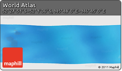 Shaded Relief Panoramic Map of the Area around 52° 14' 43" S, 146° 16' 30" E