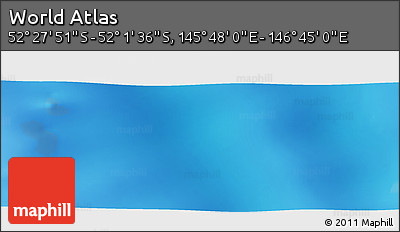 Shaded Relief Panoramic Map of the Area around 52° 14' 43" S, 146° 16' 30" E