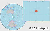 Gray Location Map of the area around 52° 14' 43" S, 148° 49' 29" E