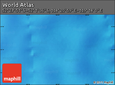 Physical Map of the Area around 52° 14' 43" S, 148° 49' 29" E