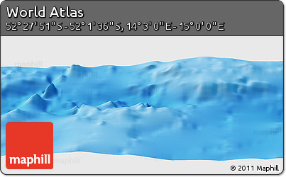Shaded Relief Panoramic Map of the Area around 52° 14' 43" S, 14° 31' 30" E