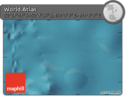 Satellite Map of the Area around 52° 14' 43" S, 150° 31' 30" E