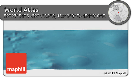 Satellite Panoramic Map of the Area around 52° 14' 43" S, 150° 31' 30" E