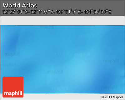 Physical 3D Map of the Area around 52° 14' 43" S, 151° 22' 30" E
