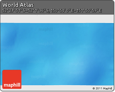 Physical 3D Map of the Area around 52° 14' 43" S, 151° 22' 30" E