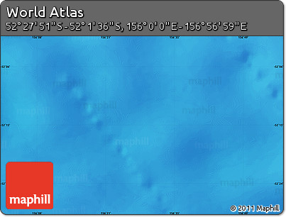 Physical Map of the Area around 52° 14' 43" S, 156° 28' 29" E