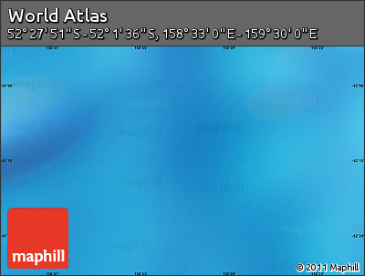Physical Map of the Area around 52° 14' 43" S, 159° 1' 30" E