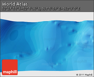 Political 3D Map of the Area around 52° 14' 43" S, 161° 34' 29" E