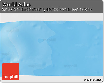 Political 3D Map of the Area around 52° 14' 43" S, 165° 49' 29" E