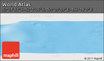 Shaded Relief Panoramic Map of the Area around 52° 14' 43" S, 165° 49' 29" E