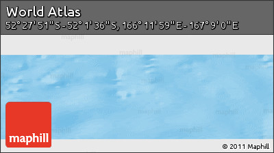 Shaded Relief Panoramic Map of the Area around 52° 14' 43" S, 166° 40' 30" E