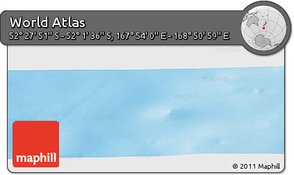 Shaded Relief Panoramic Map of the Area around 52° 14' 43" S, 168° 22' 30" E