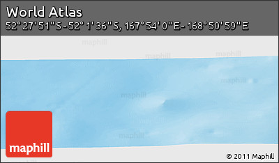Shaded Relief Panoramic Map of the Area around 52° 14' 43" S, 168° 22' 30" E