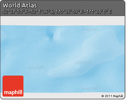 Political 3D Map of the Area around 52° 14' 43" S, 170° 55' 30" E