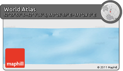 Shaded Relief Panoramic Map of the Area around 52° 14' 43" S, 170° 55' 30" E