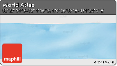 Shaded Relief Panoramic Map of the Area around 52° 14' 43" S, 170° 55' 30" E