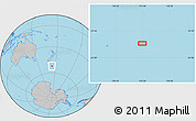 Gray Location Map of the area around 52° 14' 43" S, 173° 28' 29" E