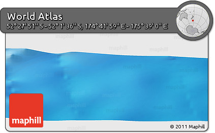Shaded Relief Panoramic Map of the Area around 52° 14' 43" S, 175° 10' 30" E