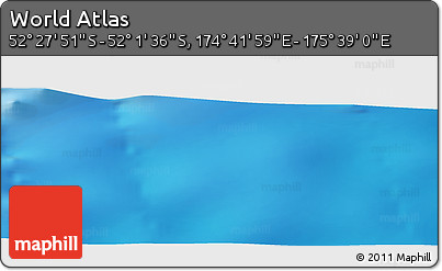 Shaded Relief Panoramic Map of the Area around 52° 14' 43" S, 175° 10' 30" E