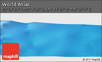 Shaded Relief Panoramic Map of the Area around 52° 14' 43" S, 175° 10' 30" E