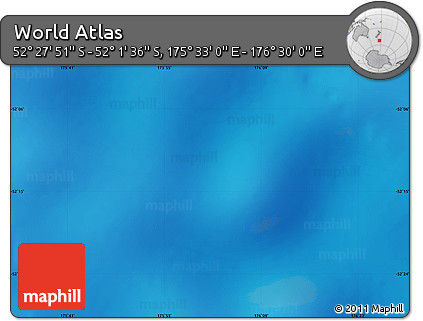 Shaded Relief Map of the Area around 52° 14' 43" S, 176° 1' 30" E