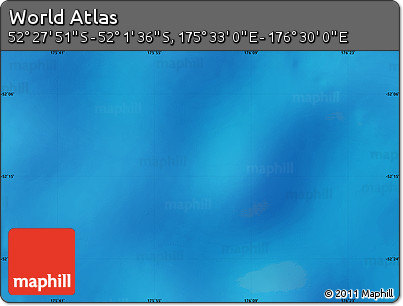 Shaded Relief Map of the Area around 52° 14' 43" S, 176° 1' 30" E