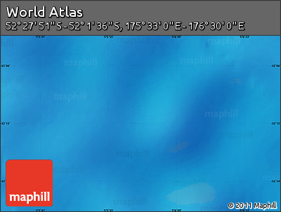 Shaded Relief Map of the Area around 52° 14' 43" S, 176° 1' 30" E