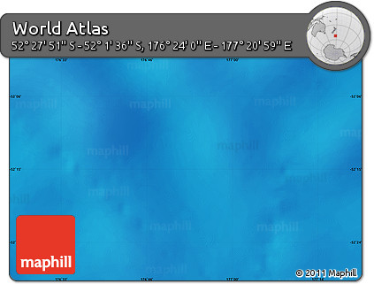 Shaded Relief Map of the Area around 52° 14' 43" S, 176° 52' 30" E
