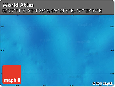 Shaded Relief Map of the Area around 52° 14' 43" S, 176° 52' 30" E
